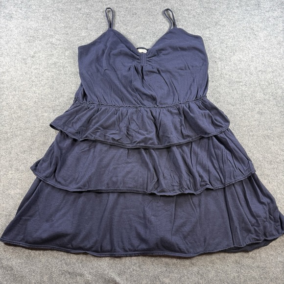American Eagle Outfitters Dresses & Skirts - American Eagle Outfitters Tiered Dress Womens XL Ruffles Navy Blue Boho Cottage